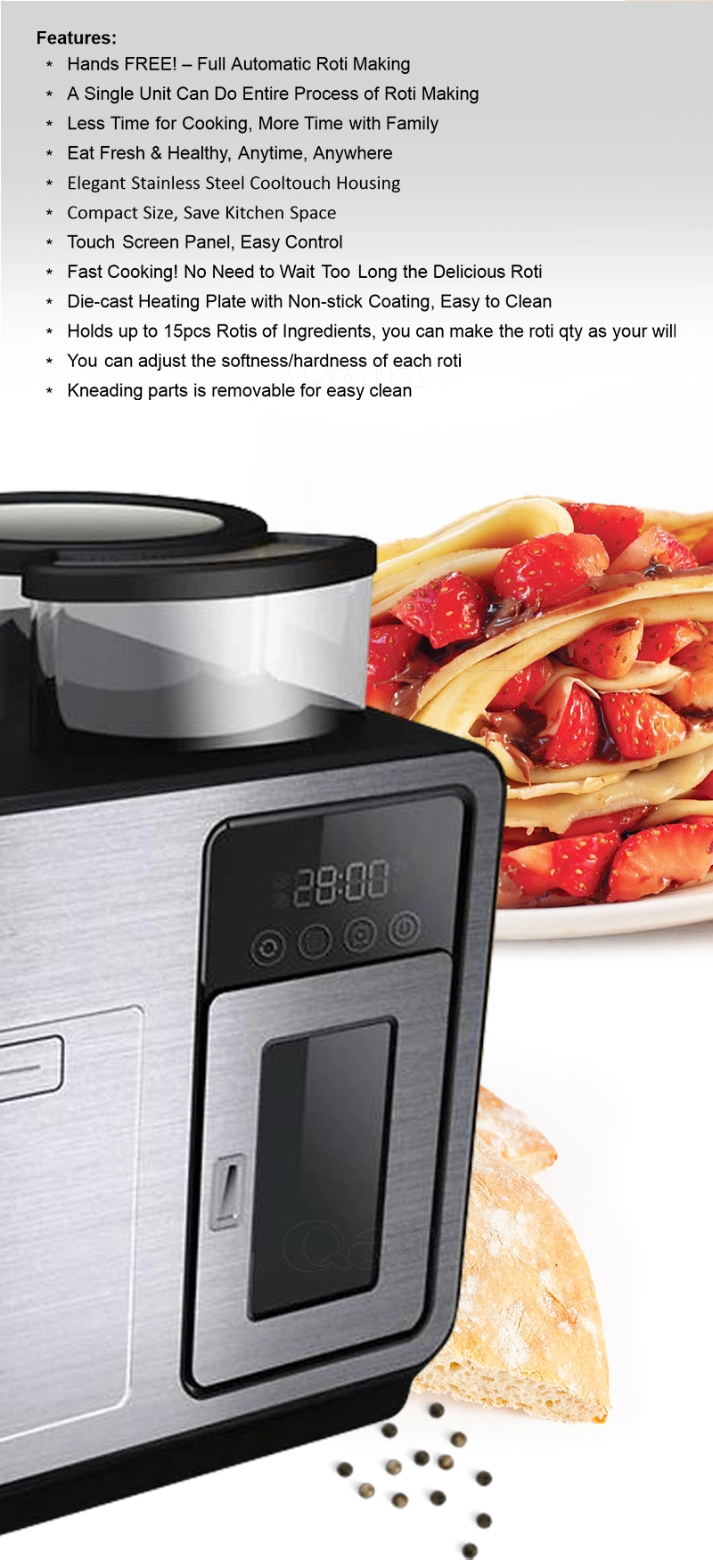 Qana Factory Wholesale OEM Electric Roti Magic Maker