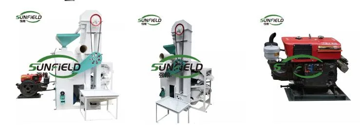 Sunfield Diesel Engine Mini Modern Combined Rice Mill Processing Destoner Machine Price for Grain Milling